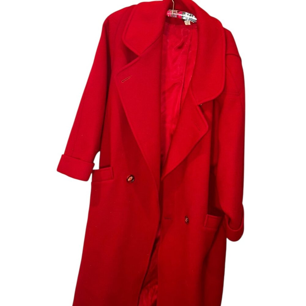 Steve & Searle RED Y2K vintage classic dbl breasted wool coat 12